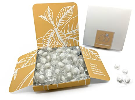 Confetti Arbues Artigianali CIOCCOMANDORLA BIANCHI Incartati Singolarmente - Astuccio 400gr - Perfetti per Matrimonio, Anniversario, Prima Comunione, Cresima