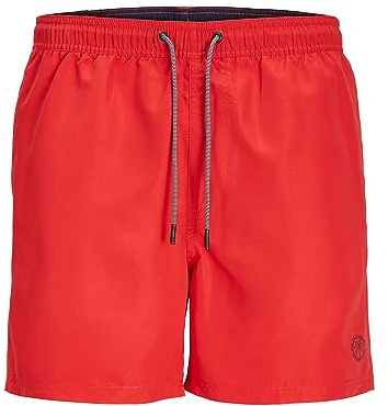 JACK & JONES Herren Badeshorts Badehose Swimwear Jpstfiji Jjswim Solid Sn Ly 12225961,True Red/Detail:solid,M