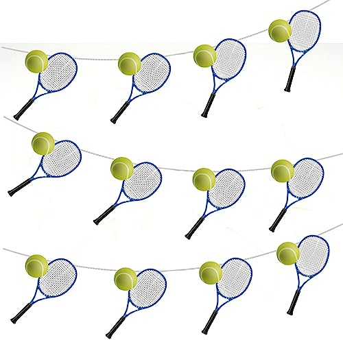 AK Giftshop Tennis Racket and Ball Bunting Party Decorations - 12pcs / 2.5m Ribbon