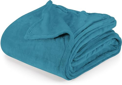 Utopia Bedding Türkise Fleecedecke California King Size Leichte Flauschige Weiche Antistatische Mikrofaser Bettdecke (250 x 244 cm)