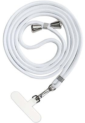 Bigcousin Tour de Cou Telephone Universelle,Réglable Amovible en Nylon Pendentifs Collier de Longe Porte-clés Cordon pour Plupart de Téléphones Intelligents,Blanc