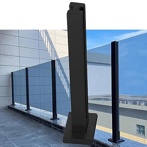 Poste Para Barandilla Escaleras Vidrio Abrazadera Poste de balaustrada de vidrio - Negro Acero inoxidable 304 Cubierta Grifo de valla de piscina de vidrio Abrazadera de poste de barandilla de balaustr