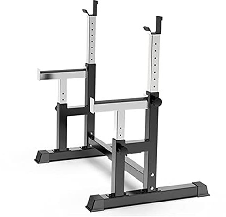 Squat Rack Multifunktionale Langhantelablage Kapazität Langhantel-Gewichtsablage Home Gym Fitness Verstellbare Squat Rack Gewichtheben Bankdrücken Liegestütze für Fitnessstudio (Schwarz 80) (Schwarz