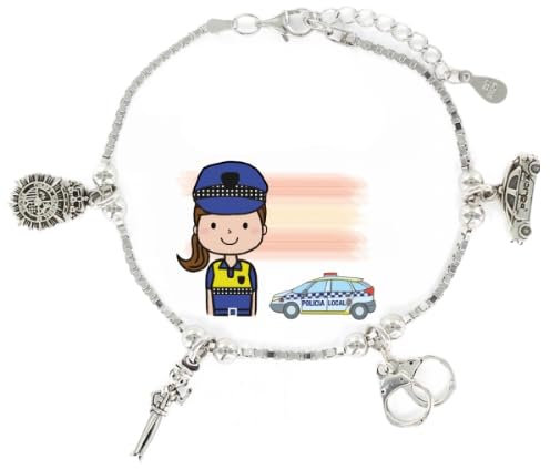 Pulsera de plata profesiones (Policía)