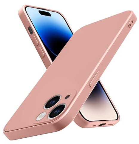 CMYFUTNG Mobile Phone Case for iPhone 13 Mini,[Silky Touch Premium Liquid Silicone][Camera Protection] [Soft Anti-Scratch Microfiber Lining],Slim Soft Shockproof Phone Case,Pink 1-ip13mini-06