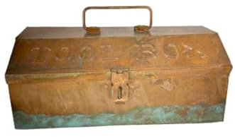 Metallkiste für industrielle Werkzeuge, Vintage-Stil, Handwerk, hergestellt in Italien