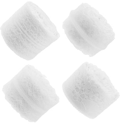 STOBOK 4 Spitze Blumenstraußband Bänder zum Einwickeln von Hochzeiten tischdecke makramee makramee Fransenbesatz Badezimmerdekorationen Bastelstoff selber machen trimmen fein