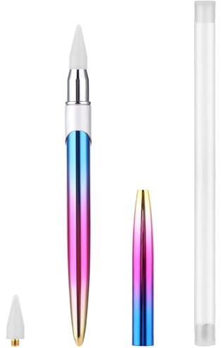 TIESOME Rhinestone Picker Tool with Wax Tip, Nail Rhinestone Picker Dotting Wax Pen Nail Dotting Tool Rhinestone Pickup Applicator Tool Gem Picker Tool for DIY Nail Art