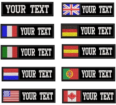 QIMAMADE Benutzerdefinierte Militär Name Patches Personalisierte Stickerei Nummer Tag Taktische Abzeichen für Rucksäcke, Jacken, Hundeweste 2PCS, Schwarz