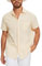 iClosam Chemise Lin Homme Manches Courtes Été Chemises Casual Coton Chemisette Homme Ete de Couleur Unie avec Poche Coupe Classique