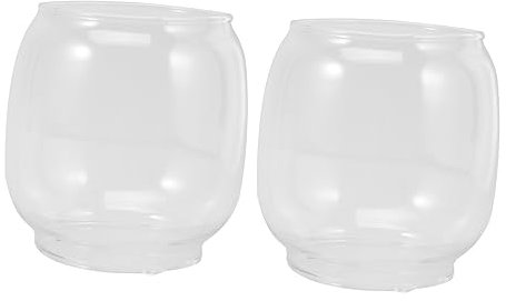 Zerodeko 2pcs Kerosene Lampshade Glass Light Shade Lamp Cover for Oil Lamp Retro Glass Chimney Lamp Shade Hurricanes Lamp Glass Replacement Sleeve Protectors Windproof Accessories