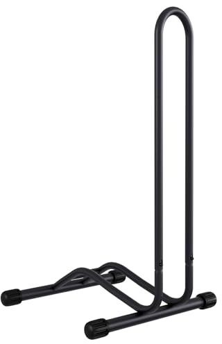 TLGREEN Rastrelliera Biciclette 1 Posti,Portabici da Terra Rimovibile per Max Pneumatici 80 mm,20-28 pollici, Cavalletto per Bicicletta Facile da montare,Supporto di immagazzinamento Bici,Nero