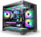 MATX PC Case, 6 ARGB Fans Pre-Installed, Type-C Gaming PC Case, 360mm Radiator Support, Tempered Glass Front & Side Panels, Mid Tower Black Micro ATX Computer Case