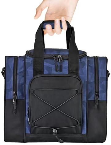 Multifunktionale Bowlingtasche, Einzelball-Bowlingtasche, Handtuchtasche, Bowlingtasche, kompakter, weich gepolsterter Gürtel mit gepolsterter Innenseite, Verstellbarer Gürtel, Schuhe, Handtuch