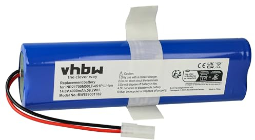 vhbw 1x Akku Ersatz für 360 INR21700M50LT-4S1P für Saugroboter (4000 mAh, 14,8 V, Li-Ion)