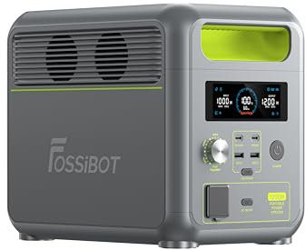 FOSSiBOT F1200 Station électrique portable 1024Wh, Générateur Solaire avec 4 Prises Secteur de 2000W (Surtension de 4600W) pour en Extérieur Voyage, Camping avec un Véhicule de Loisirs