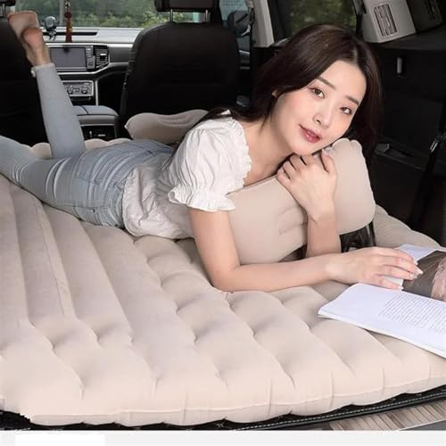WOLWES Auto Matratze Kofferraum SUV Reisebett Mit Kissen Auto Aufblasbares Bett Outdoor Camping Luftmatratze Ruhematratze Auto Schlafmatte Erwachsene Doppelbett(color1)