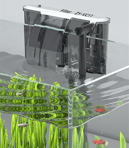Gotrain Aquarium Filter 600L/h Leise Aquarium Außenfilter Einstellbarer Durchfluss Hang on Filter Energiesparend Wasserfallfilter 6W