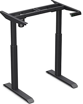 Worktrainer Sitz-Steh-Schreibtisch Studydesk klein elektrisch höhenverstellbares Gestell ergonomisch mit Memory-Funktion (Schwarz Gestell/Ohne Tischplatte)