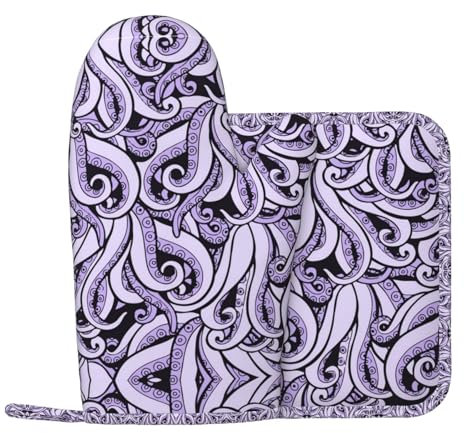 The Sea Silikon-Ofenhandschuhe und Topfmatte Ofenhandschuhe zum Grillen, Kochen und Backen