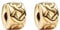 Amuefer Gold Knotted Heart Clip Charms für Armbänder 925 Sterling Silber mit Cubic Zirkonia Spacer Geburtstag Weihnachten Schmuck Geschenke für Frauen Mädchen-2 Stücke