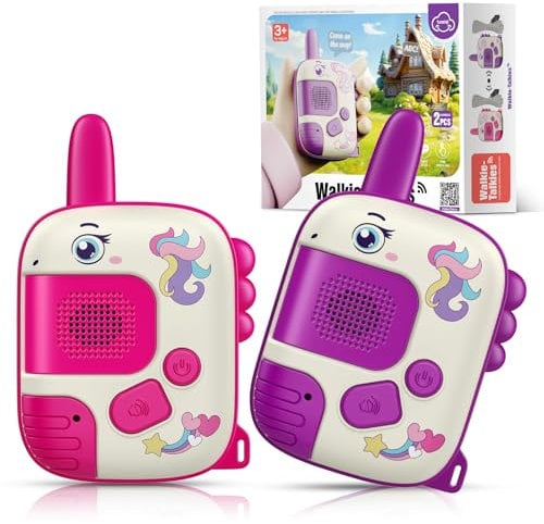 Wootoyz Einhorn Geschenk für Mädchen, Walkie Talkie Kinder Geschenke Mädchen 3 4 5 6 7 8 Jahre Spielzeug ab 3-8 Jahre Mädchen Einhorn Spiel Walki Talki Spiele 3-8 Jahre Mädchen Geschenkideen