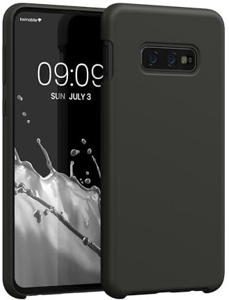 kwmobile Hülle kompatibel mit Samsung Galaxy S10e Hülle - Silikon Handy Case - Handyhülle weiche Oberfläche - kabelloses Laden - Dunkelgrau