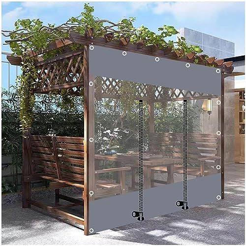 Gazebo trasparente impermeabile pannello laterale con cerniera esterno in PVC telone antipioggia tende per pergola terrazza garage 1,2 x 2,5 m