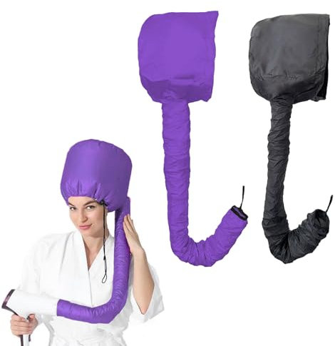 UILYNIU 2 Stück Schwarz Lila Trockenhauben für Haare Diffusor Cap für Locken, Diffuser Haube, Diffusor Aufsatz Föhn, Haube Föhnhaube, Diffusor Föhn für Tiefenpflege Trockenes Styling Lockiges Haar