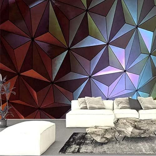XLMING Motifs De Fantaisie Motifs De Triangle Papier Peint 3D Intissé Salon Canapé Chambre À Coucher Salle Manger Intérieure Murale-350cm×256cm
