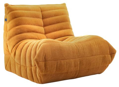 GAOCUNBING Kaminsessel, Vollkompression aus Schwamm, Loungesessel aus weichem Wildleder, Couch ohne Knochen, Lazy Floor Sofa Couch, Sitzsacksofa für Wohnzimmer und Schlafzimmer B,Single seat