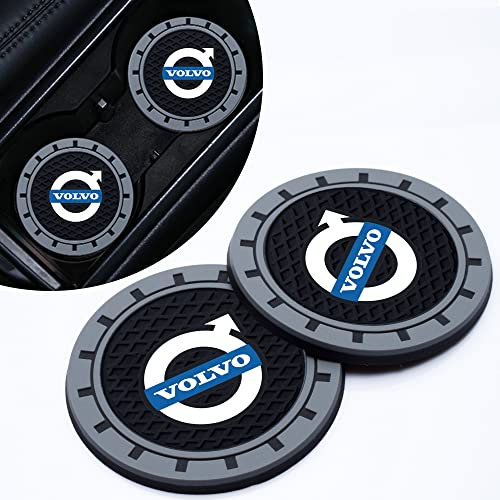 for Volvo Car Cup Coaster, Drink Holder Coaster for Volvo XC60 S40 S60 S90 XC40 XC70 XC90 V40 V60 V90 S80 S80L, 2PCS