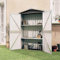Myheimly Gerätehaus Anthrazit 116x45x175 cm Verzinkter Stahl Ohne Boden Geräteschuppen Geräteschrank Gartenschrank Schuppen Garten