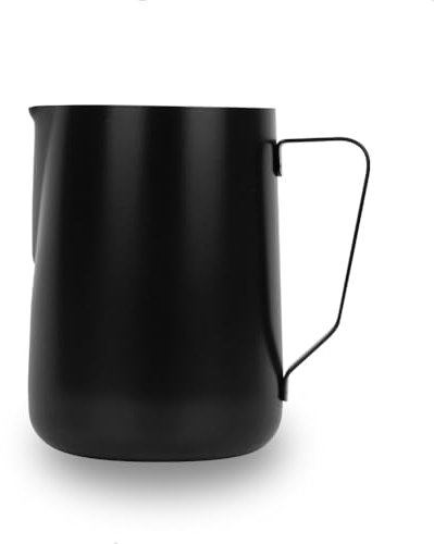 watchget Pichet à mousse de lait 1500 ml – Pichet à vapeur en acier inoxydable pour cappuccino, latte art, machine à café, noir