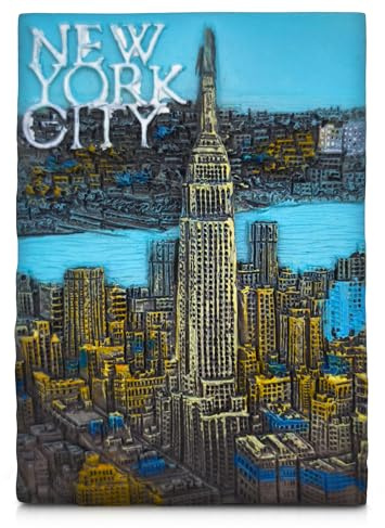 New York City 3D Fridge Magnet – Empire State Building Skyline Travel Souvenir Gift 5.4×7.8x1.6 cm