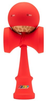 KROM Kendama KOLOR Rot – Kendama mit Gummibeschichtung, 2GOOD Shape, Ahorn-Ken & Buchen-Tama