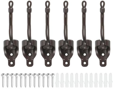 QUARKZMAN 6Set De Pieces De Remplacement Universelles pour Store Exterieur, Attaches Elastiques avec Support De Reception pour Store Enrouleur, Store Interieur Et Exterieur, Cafe