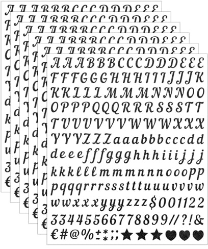 Calkkrer 6 Stück Buchstaben Aufkleber Schwarz, Selbstklebende Vinyl Klebebuchstaben Kleinbuchstaben, ABC Sticker Für DIY Basteln Scrapbooking Etiketten Deko