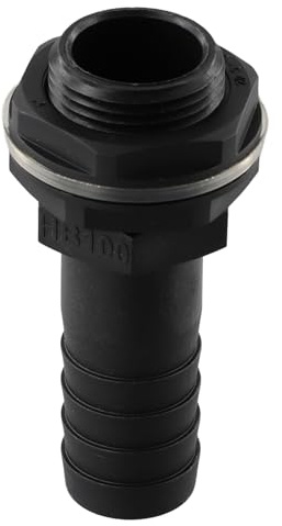 Helilyco Regentonne 2,5 cm Überlaufverbinder mit Mutter Unterlegscheibe für 2,5 cm Überlaufrohr 3 10,2 cm BSPM-Gewinde und 2,5 cm Widerhaken Kunststoff Gartenbewässerungsarmatur