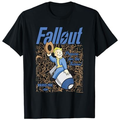 Fallout Video Game Vault Boy Wild West Bomb with Logo Maglietta