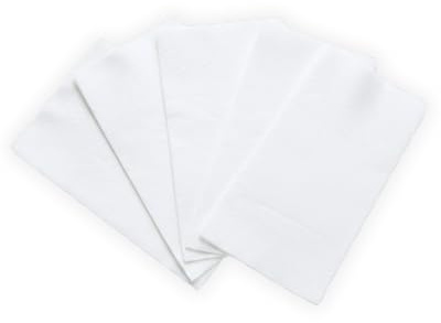 Tissue Expert Servietten weiß 2-lagig, 250 Stück 1/8 Kopffalz 32x32 cm | Premium Zellstoff mit Randprägung, extrem saugstark und weich, praktischer 1/8-Falz, ideal für Spender & Gastro & Privat