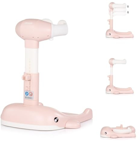 Chipolino Babybadeständer, Duschhilfe Wal faltbar höhenverstellbar Duschhalter rosa