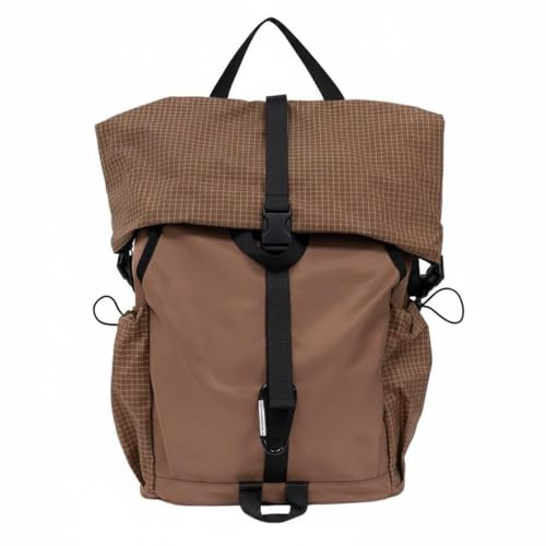 Qianly Sac à Dos Roll-Top Multifonctionnel Sac à Dos Enroulable Léger Bagagerie pour Hommes, Étudiants, Cyclisme, Array, Kaki, 20-35L