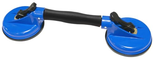 SW-Stahl 400000L Doppelsaugheber - Glassauger mit 42 kg Tragkraft | Vakuumheber mit 120 mm Durchmesser, flexible Koepfe, ideal fuer Scheibenwechsel und Transport von glatten Flaechen.