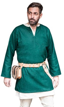 Burgschneider Mittelalter Tunika Wikinger Tunika für Herren Lodin Wollstoff - historische Kleidung & Gewandung für LARP & Cosplay & Mittelaltermarkt
