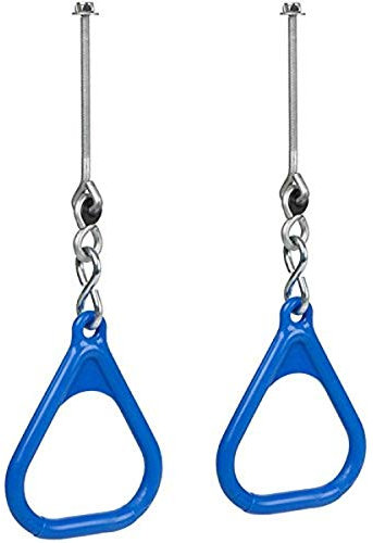 Swing Set Stuff Trapez Ringe (blau) mit Schaukelaufhänger und SSS Logo Aufkleber