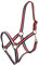 ARBO-INOX Halfter goldene Beschläge QHP rot-Weiss-blau Größe Full Warmblut