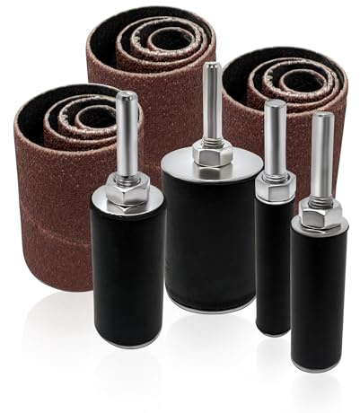 LINE10 Tools Paquete de 16 tambores de lijado y mangas para taladro, 2 pulgadas de largo, grano 60, 80 y 120