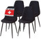 Albatros Retro Esszimmerstühle BARI, 4-er Set, schwarz, SGS geprüft
