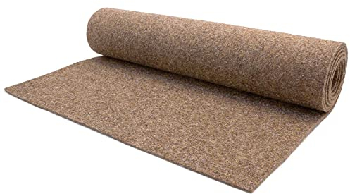 Nadelfilz Meterware MERLIN - Beige, Muster, Robuster, Trittschalldämmender Teppich Bodenbelag für Wohn- und Büroräume